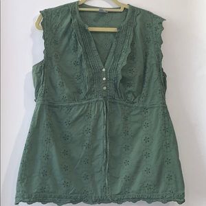 ⭐️ Sleeveless Lace Eyelet Blouse